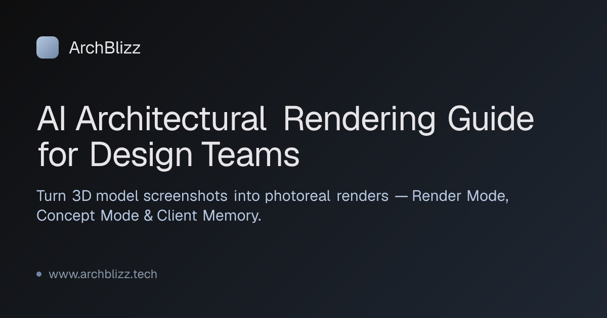 AI Architectural Rendering Guide for Design Teams | ArchBlizz